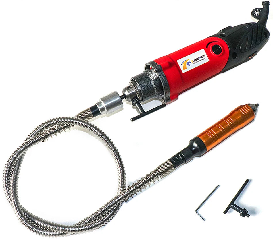 Electric Chisel Head and Flexible Shaft For Furniture Woodworking Engraving Root Carved Grinding Crane Handle-chisel Knives