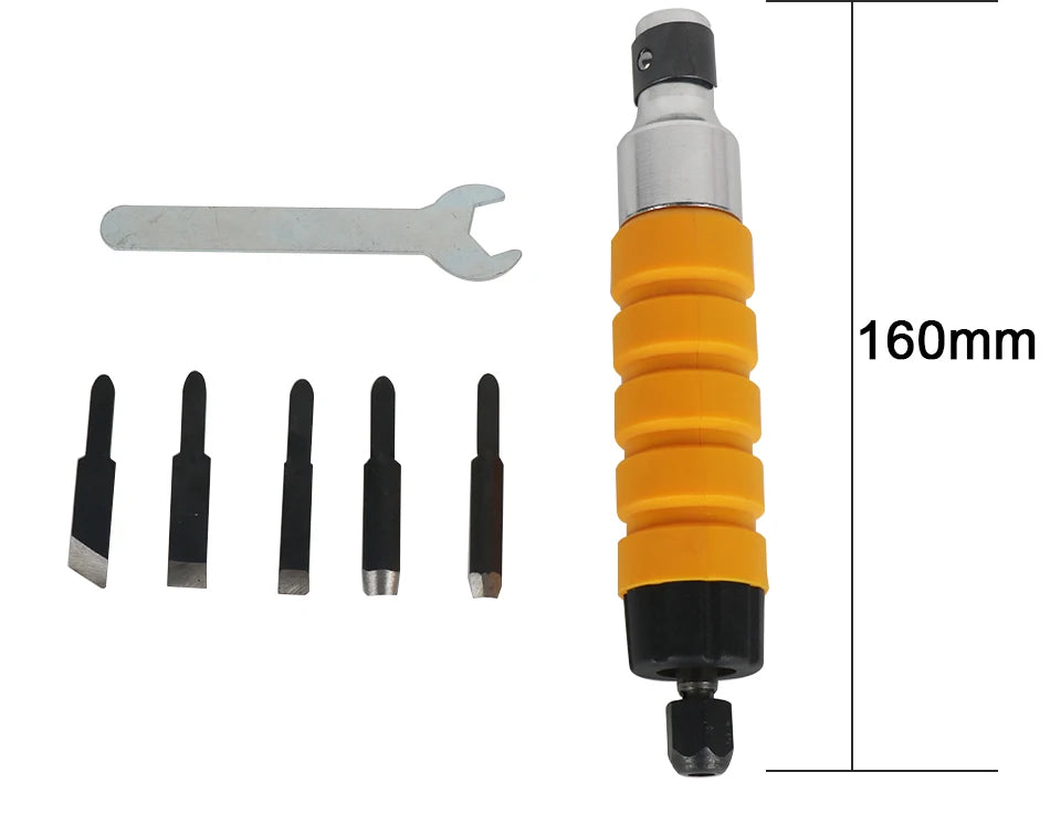 Electric Chisel Head and Flexible Shaft For Furniture Woodworking Engraving Root Carved Grinding Crane Handle-chisel Knives
