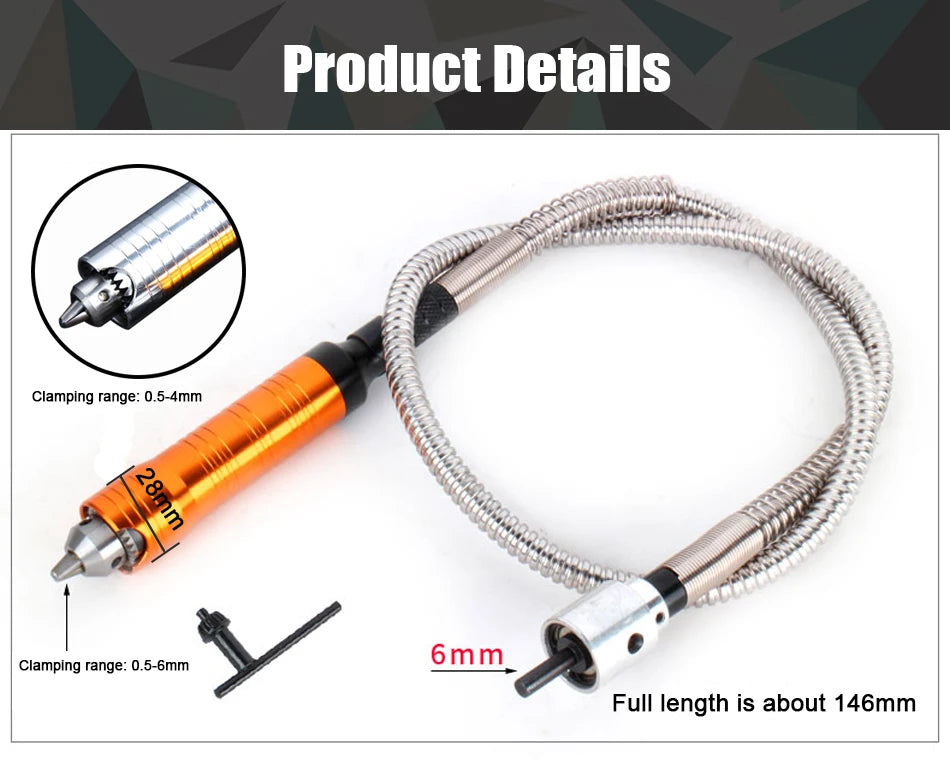 Electric Chisel Head and Flexible Shaft For Furniture Woodworking Engraving Root Carved Grinding Crane Handle-chisel Knives