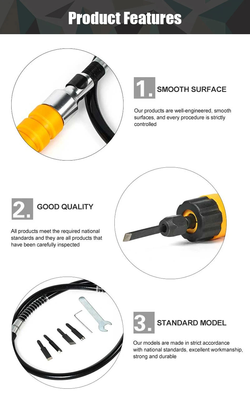 Electric Chisel Head and Flexible Shaft For Furniture Woodworking Engraving Root Carved Grinding Crane Handle-chisel Knives