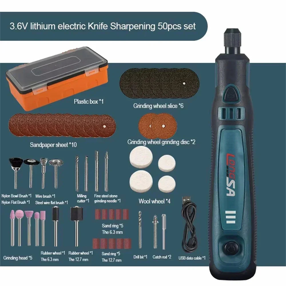 USB Cordless Rotary Tool Kit Woodworking Electric Drill Grinder Engraver Pen DIY For Jewelry Metal Glass Mini Wireless Drill