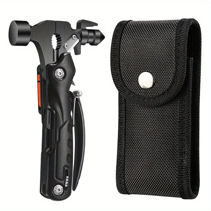 The Outdoor Multifunctional Tool Hammer Has A Flashlight Function and Is Extremely Powerful.