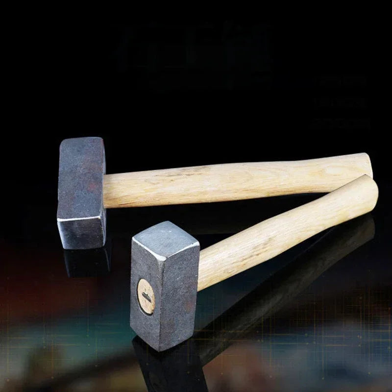 Wooden Handle Hammer, Heavy Stoning Hammer, Masonry Square Hammer, Forged Steel Masonry Hammer Construction