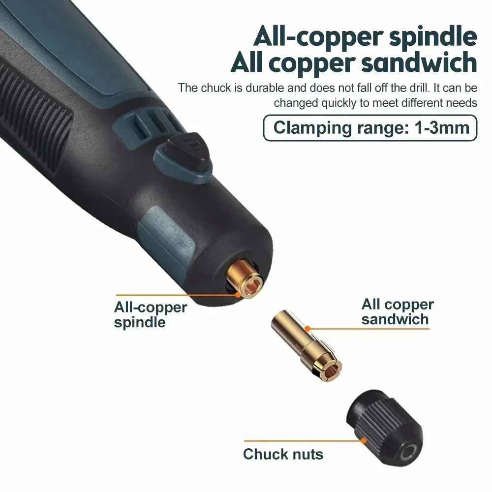 USB Cordless Rotary Tool Kit Woodworking Electric Drill Grinder Engraver Pen DIY For Jewelry Metal Glass Mini Wireless Drill