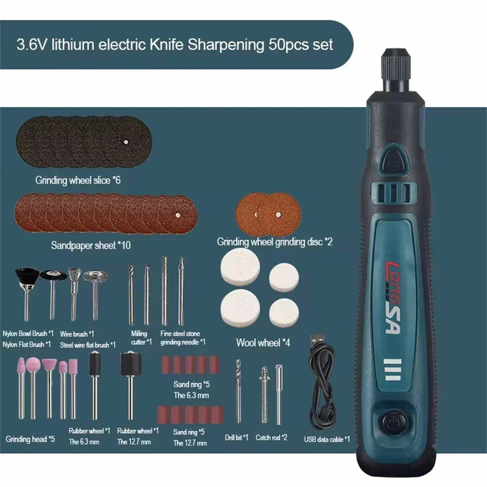 USB Cordless Rotary Tool Kit Woodworking Electric Drill Grinder Engraver Pen DIY For Jewelry Metal Glass Mini Wireless Drill