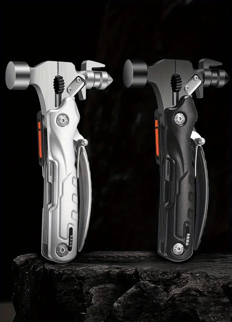 The Outdoor Multifunctional Tool Hammer Has A Flashlight Function and Is Extremely Powerful.