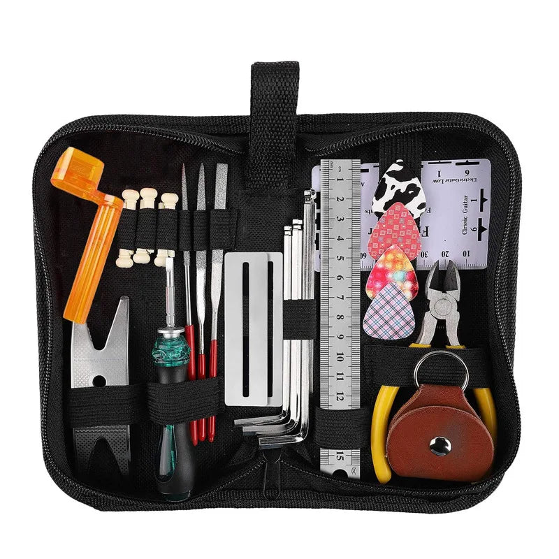 Guitar Repair Tool One Set 26 Pieces Multifunctional Guitar Accessories Wrenches Screwdrivers Scale Ruler Musical Instruments