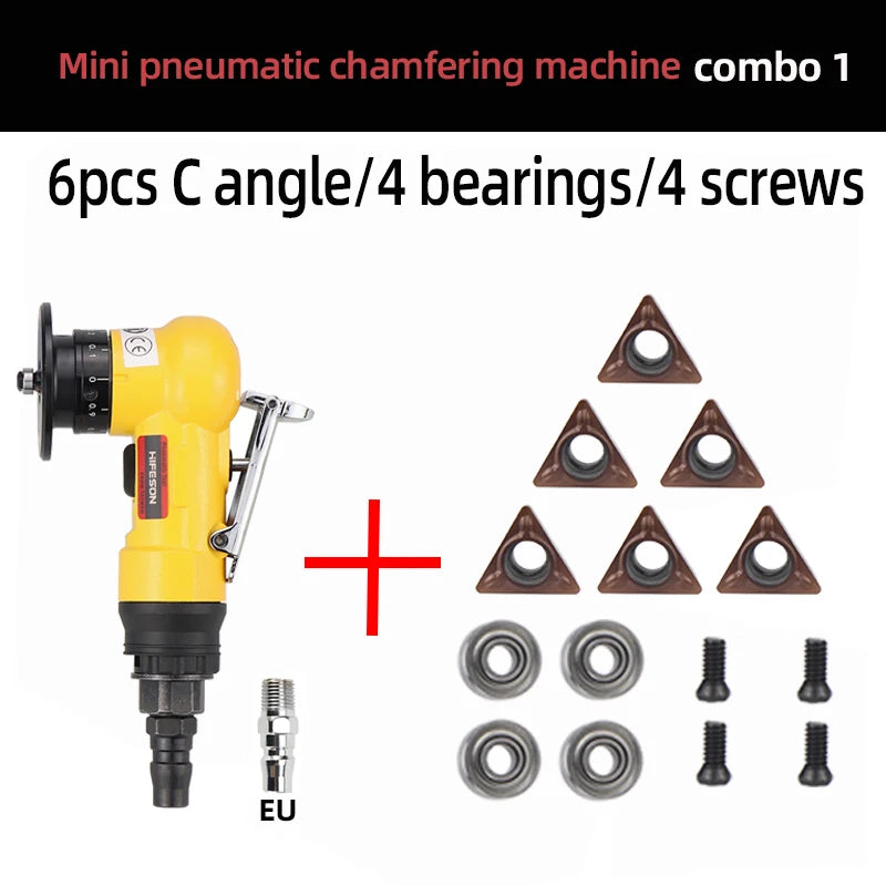 HIFESON Mini Air Chamfering Tool Wood Metal Trimmer Deburring Chamfering Machine Furniture Air Grinder Tool