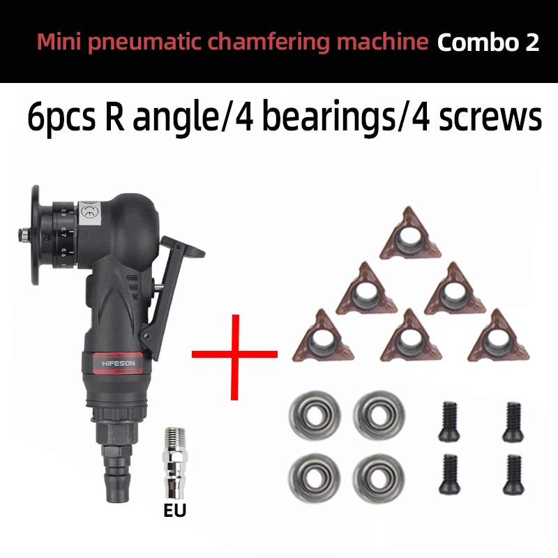 HIFESON Mini Air Chamfering Tool Wood Metal Trimmer Deburring Chamfering Machine Furniture Air Grinder Tool