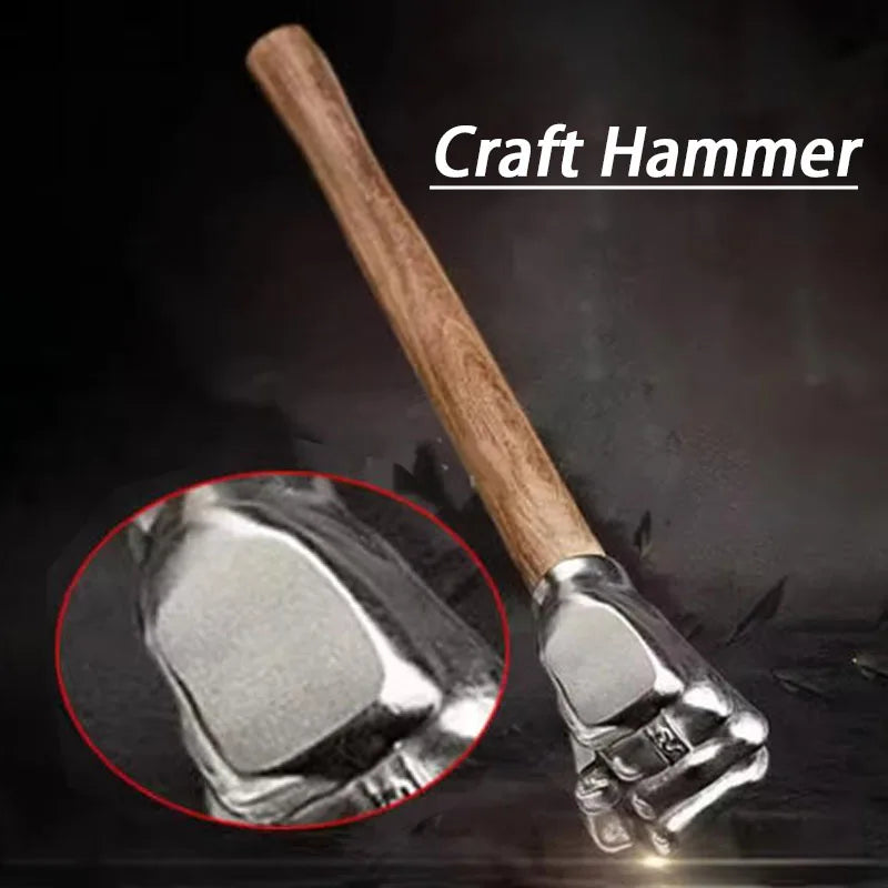 Fist Hammer Craft Ornament Hammer with Wooden Handle  Multifunctional Stainless Steel Head Hammers DIY Creative Manual Hammers