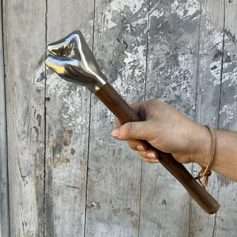 Fist Hammer Craft Ornament Hammer with Wooden Handle  Multifunctional Stainless Steel Head Hammers DIY Creative Manual Hammers