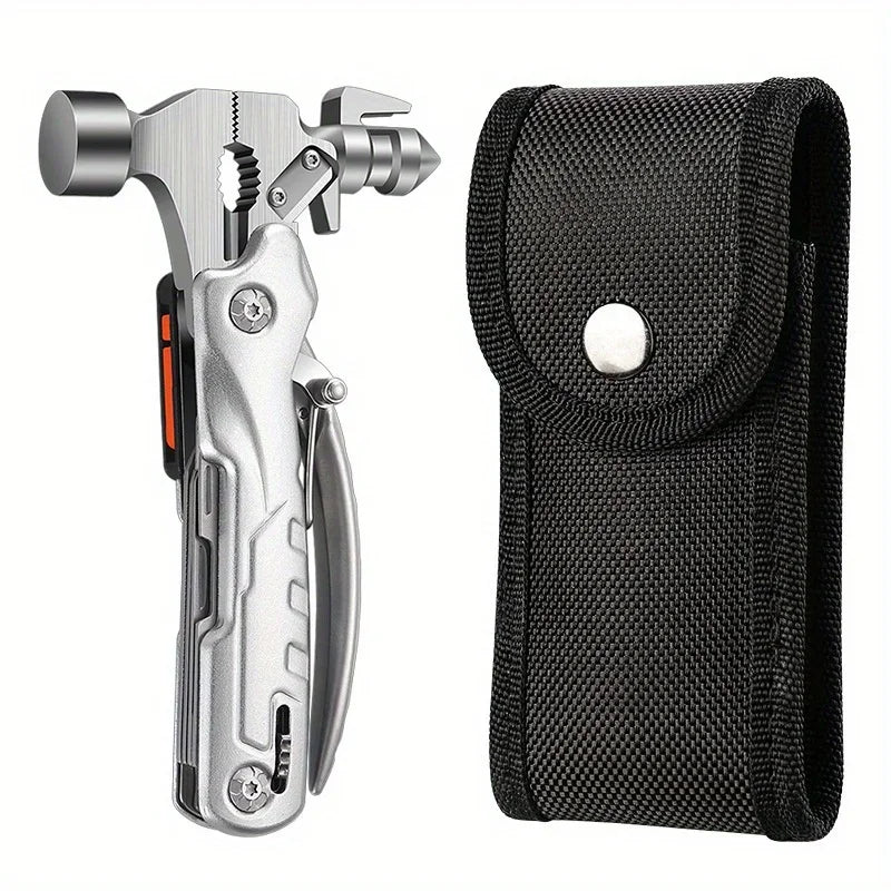 The Outdoor Multifunctional Tool Hammer Has A Flashlight Function and Is Extremely Powerful.