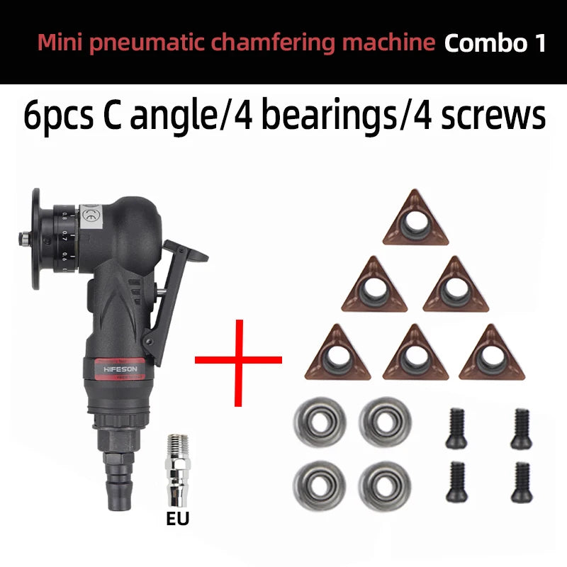 HIFESON Mini Air Chamfering Tool Wood Metal Trimmer Deburring Chamfering Machine Furniture Air Grinder Tool